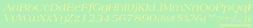 AmherstItalic Font – Yellow Fonts on Green Background