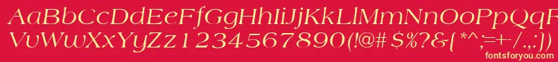 Шрифт AmherstItalic – жёлтые шрифты на красном фоне