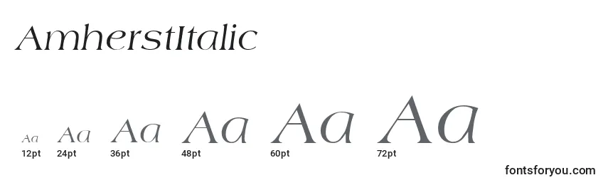 Размеры шрифта AmherstItalic