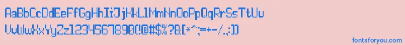 フォントDoublePixel7 – ピンクの背景に青い文字