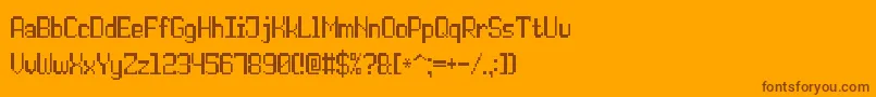 DoublePixel7 Font – Brown Fonts on Orange Background