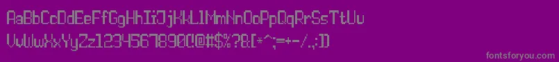 Fonte DoublePixel7 – fontes cinzas em um fundo violeta