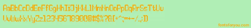 Шрифт DoublePixel7 – оранжевые шрифты на зелёном фоне