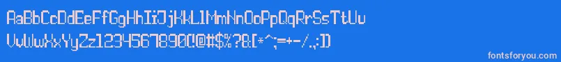 フォントDoublePixel7 – ピンクの文字、青い背景