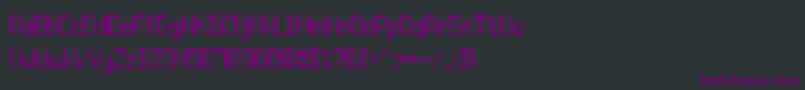 Fonte DoublePixel7 – fontes roxas em um fundo preto