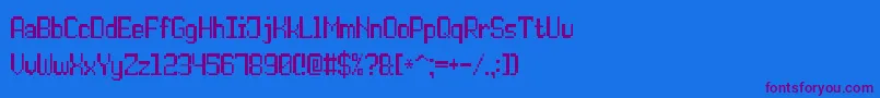 DoublePixel7 Font – Purple Fonts on Blue Background