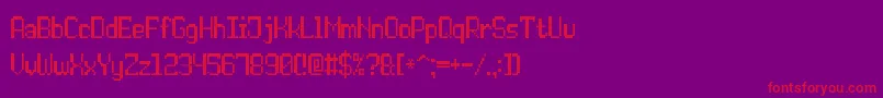 fuente DoublePixel7 – Fuentes Rojas Sobre Fondo Morado