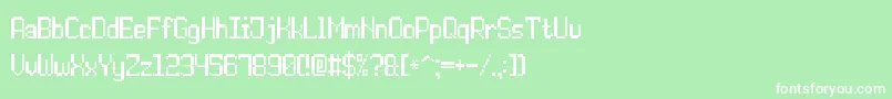DoublePixel7-fontti – valkoiset fontit vihreällä taustalla