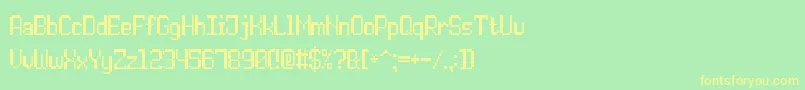 DoublePixel7 Font – Yellow Fonts on Green Background