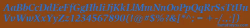 ItcSlimbachLtBoldItalic Font – Blue Fonts on Brown Background