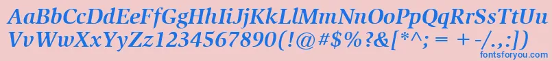 ItcSlimbachLtBoldItalic Font – Blue Fonts on Pink Background