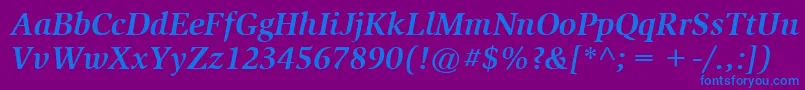 ItcSlimbachLtBoldItalic Font – Blue Fonts on Purple Background