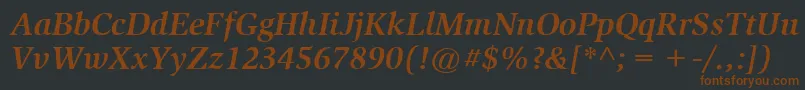 ItcSlimbachLtBoldItalic-fontti – ruskeat fontit mustalla taustalla