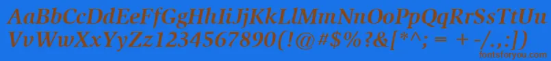 ItcSlimbachLtBoldItalic Font – Brown Fonts on Blue Background