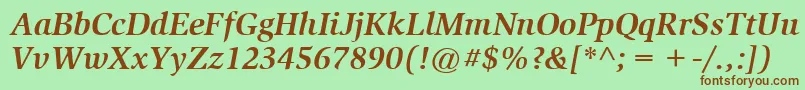ItcSlimbachLtBoldItalic Font – Brown Fonts on Green Background