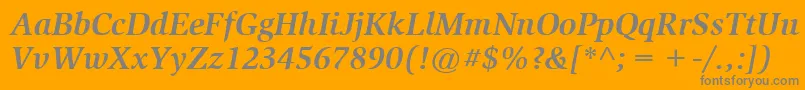 Шрифт ItcSlimbachLtBoldItalic – серые шрифты на оранжевом фоне