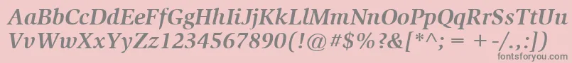 ItcSlimbachLtBoldItalic-Schriftart – Graue Schriften auf rosa Hintergrund