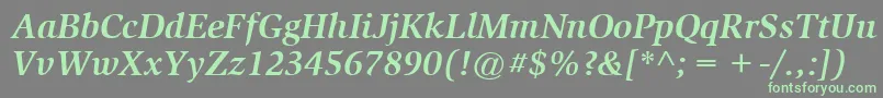 フォントItcSlimbachLtBoldItalic – 灰色の背景に緑のフォント