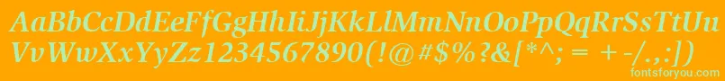 ItcSlimbachLtBoldItalic Font – Green Fonts on Orange Background