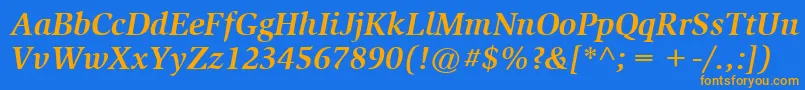 ItcSlimbachLtBoldItalic Font – Orange Fonts on Blue Background