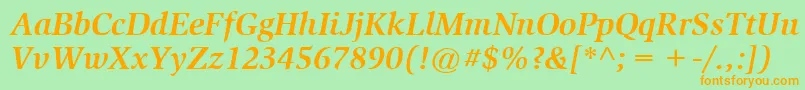 ItcSlimbachLtBoldItalic Font – Orange Fonts on Green Background