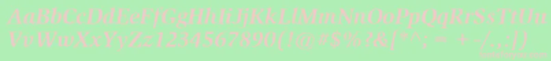 ItcSlimbachLtBoldItalic Font – Pink Fonts on Green Background