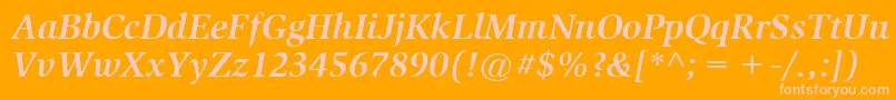 Подробнее о шрифте ItcSlimbachLtBoldItalic Шрифт ItcSlimbachLtBoldItalic – розовые шрифты на оранжевом фоне