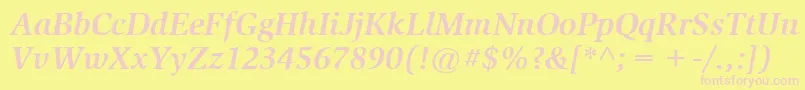 ItcSlimbachLtBoldItalic Font – Pink Fonts on Yellow Background