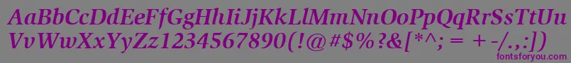 Czcionka ItcSlimbachLtBoldItalic – fioletowe czcionki na szarym tle