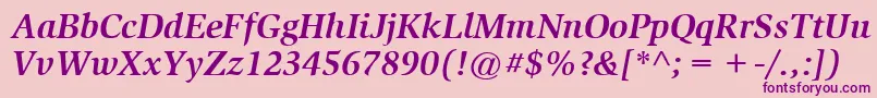 ItcSlimbachLtBoldItalic Font – Purple Fonts on Pink Background