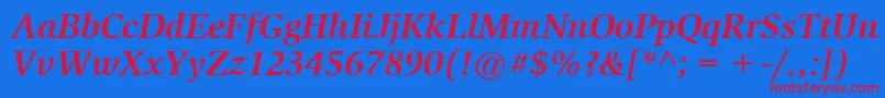 ItcSlimbachLtBoldItalic Font – Red Fonts on Blue Background