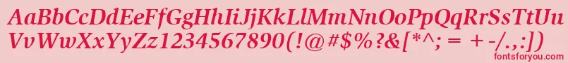 ItcSlimbachLtBoldItalic Font – Red Fonts on Pink Background