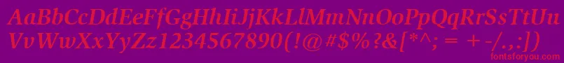 ItcSlimbachLtBoldItalic Font – Red Fonts on Purple Background