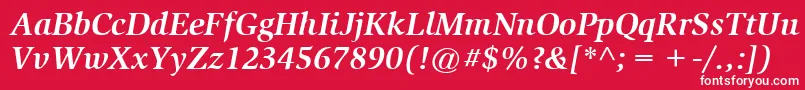 フォントItcSlimbachLtBoldItalic – 赤い背景に白い文字