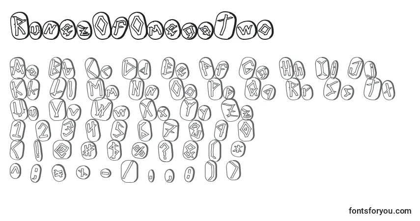 Schriftart RunezOfOmegaTwo – Alphabet, Zahlen, spezielle Symbole
