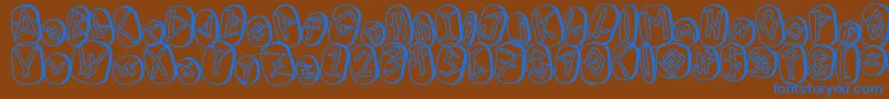 RunezOfOmegaTwo Font – Blue Fonts on Brown Background