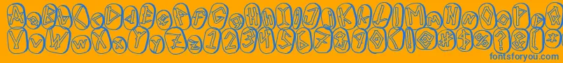 RunezOfOmegaTwo Font – Blue Fonts on Orange Background