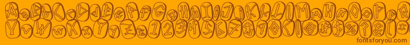 RunezOfOmegaTwo Font – Brown Fonts on Orange Background