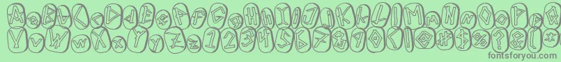 RunezOfOmegaTwo Font – Gray Fonts on Green Background