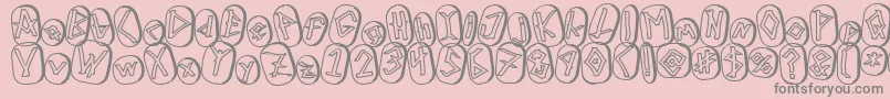 Weitere Informationen zur RunezOfOmegaTwo-Schriftart RunezOfOmegaTwo-Schriftart – Graue Schriften auf rosa Hintergrund