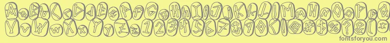 RunezOfOmegaTwo Font – Gray Fonts on Yellow Background