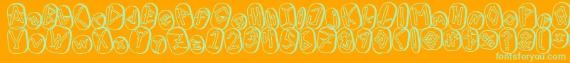 RunezOfOmegaTwo Font – Green Fonts on Orange Background