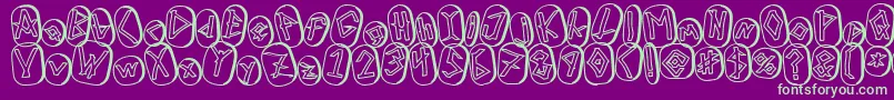 RunezOfOmegaTwo Font – Green Fonts on Purple Background