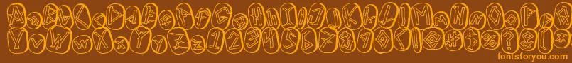 RunezOfOmegaTwo Font – Orange Fonts on Brown Background