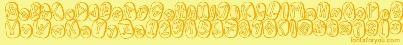 RunezOfOmegaTwo Font – Orange Fonts on Yellow Background