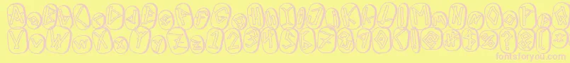 RunezOfOmegaTwo Font – Pink Fonts on Yellow Background