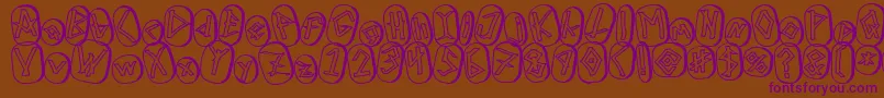 RunezOfOmegaTwo Font – Purple Fonts on Brown Background
