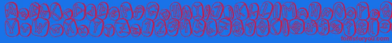 Шрифт RunezOfOmegaTwo – красные шрифты на синем фоне