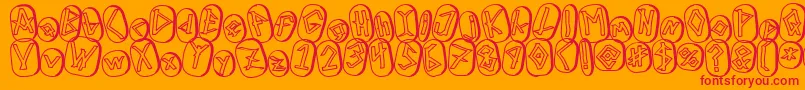 RunezOfOmegaTwo Font – Red Fonts on Orange Background