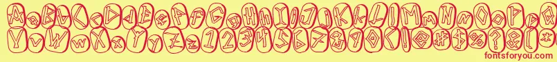 RunezOfOmegaTwo Font – Red Fonts on Yellow Background